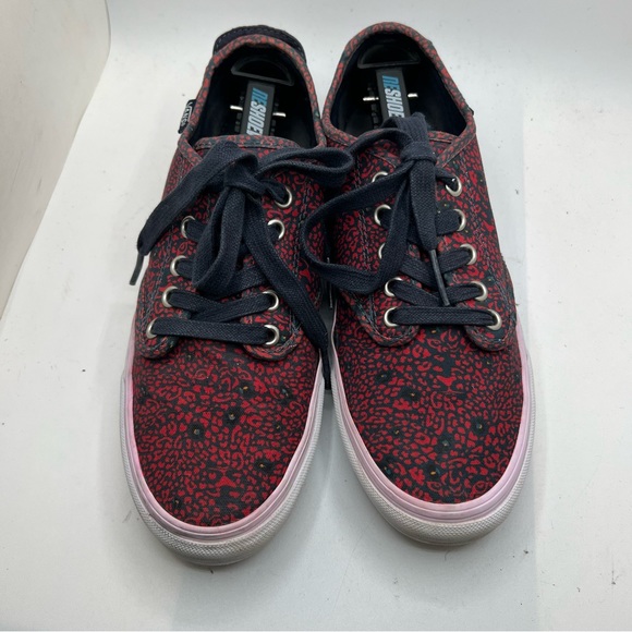 VANS Off The Wall Sz 8 Womens Blue Red Floral Shoes Lace Up Sneaker. - Picture 3 of 8